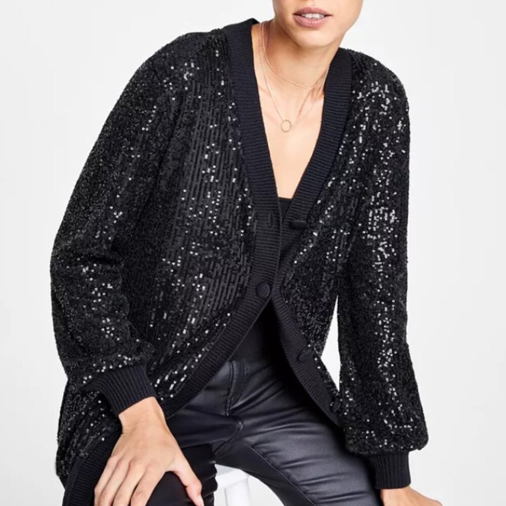 Inc Sequin Cardigan - image 1